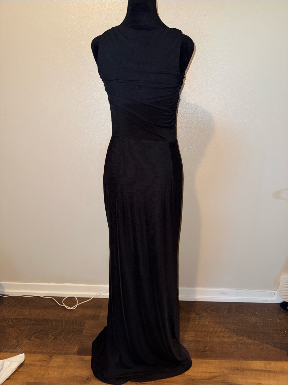 Sau Lee Kelsey Dress Black Knit Jersey Gown 6 - Picture 3 of 10